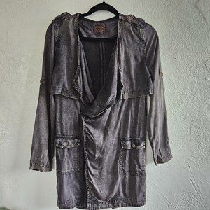 Lee Cooper Trench Coat Style Shacket Lightweight Jacket Dress Missing Belt XS